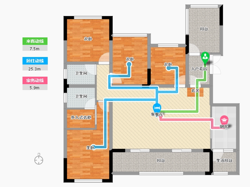 四川省-宜宾市-海翔光明春天-129.97-户型库-动静线