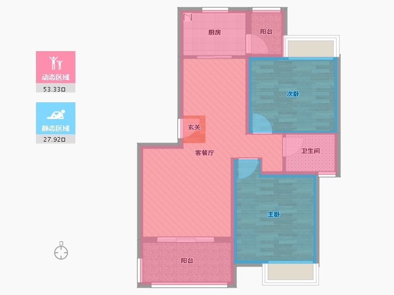 上海-上海市-中环国际公寓三期-71.00-户型库-动静分区