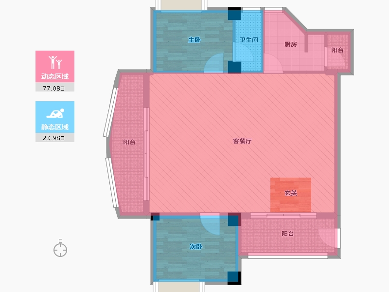 广东省-汕头市-汇璟花园-90.83-户型库-动静分区