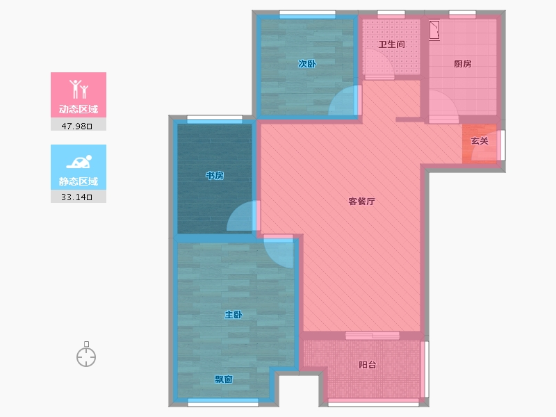 浙江省-温州市-温州苍南望里-69.96-户型库-动静分区