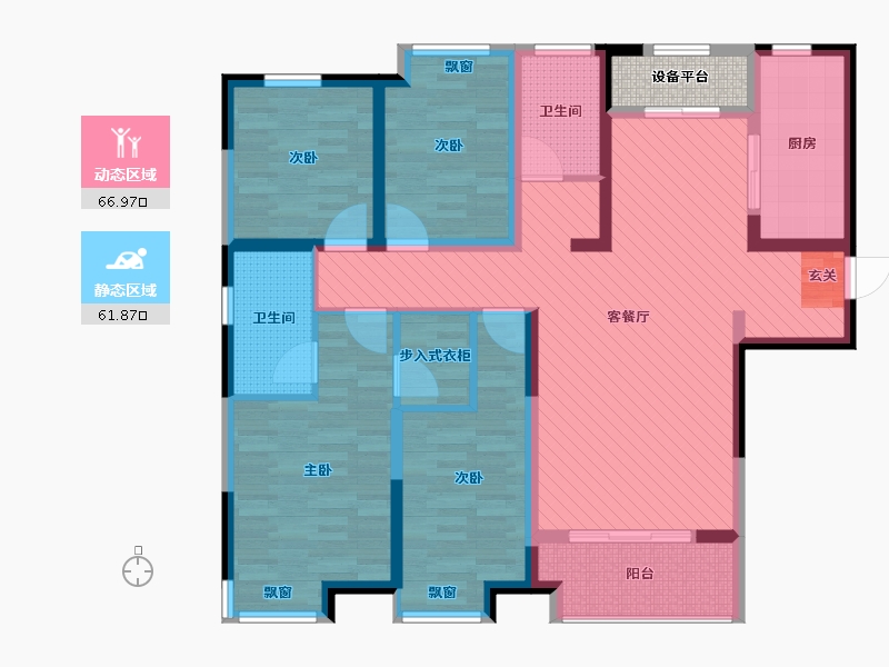 安徽省-合肥市-揽湖苑-115.40-户型库-动静分区