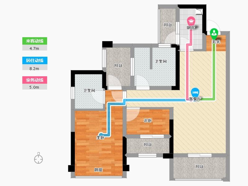 四川省-成都市-华宇天府花城二期9栋-71.93-户型库-动静线