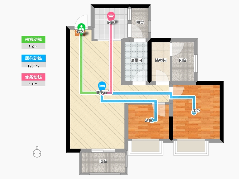 四川省-成都市-华盛国际-66.44-户型库-动静线