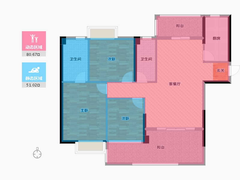 广东省-汕头市-长平海湾一城-117.71-户型库-动静分区