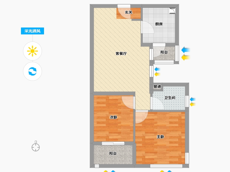 上海-上海市-馨佳园-九街坊-54.90-户型库-采光通风