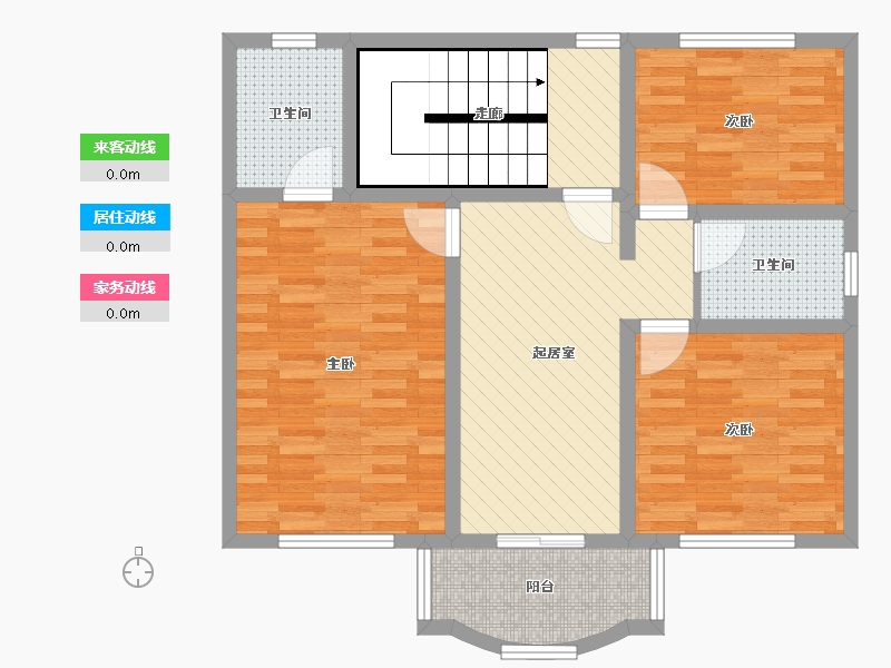 浙江省-金华市-新世纪花园-88.83-户型库-动静线