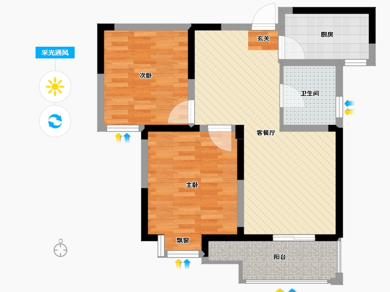 江苏省-常州市-幸福城-62.37-户型库-采光通风