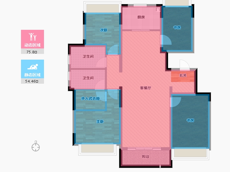 辽宁省-沈阳市-融创中央学府-114.87-户型库-动静分区