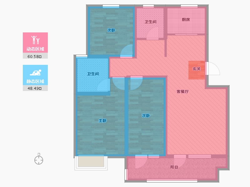 山东省-青岛市-中仁少海澜山-95.20-户型库-动静分区