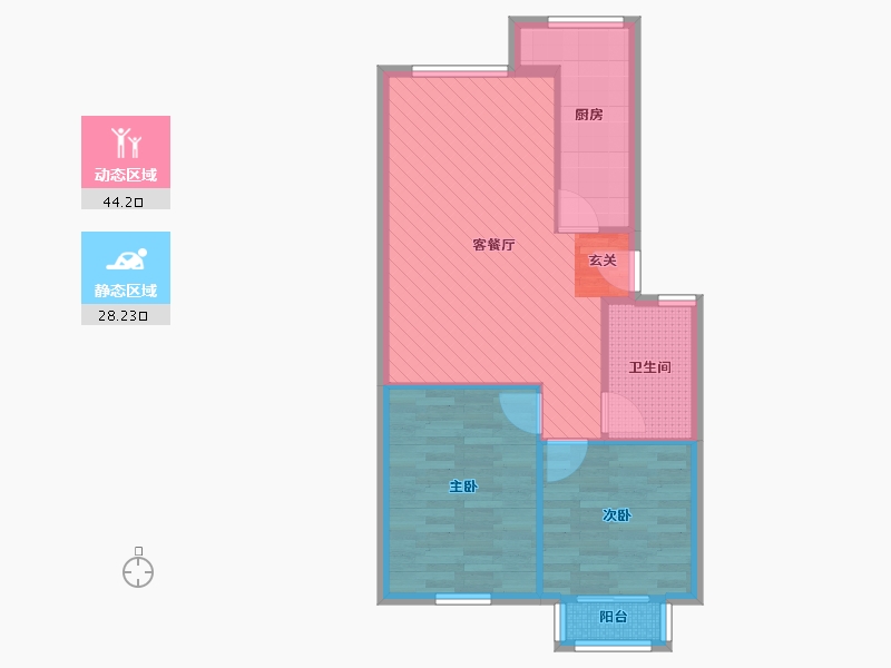 山东省-青岛市-凯旋山庄-18号楼-65.05-户型库-动静分区