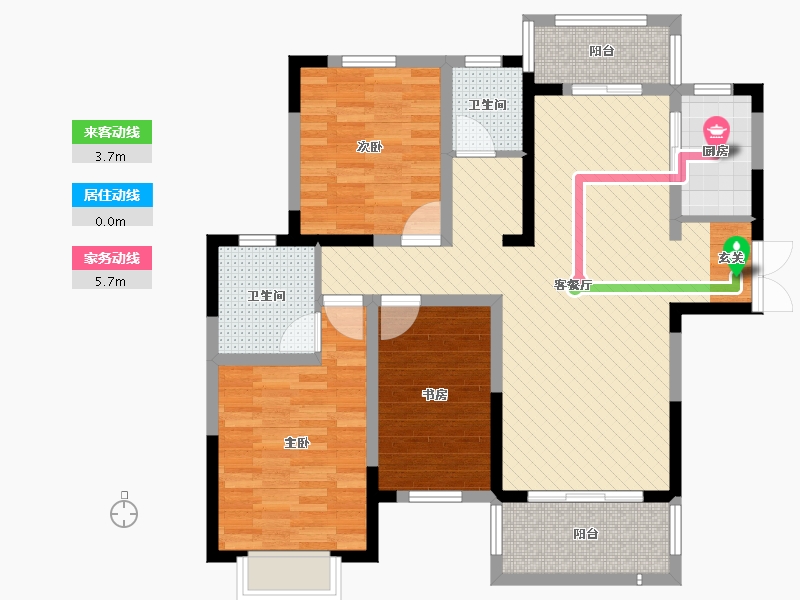 河南省-洛阳市-银燕花园-96.82-户型库-动静线