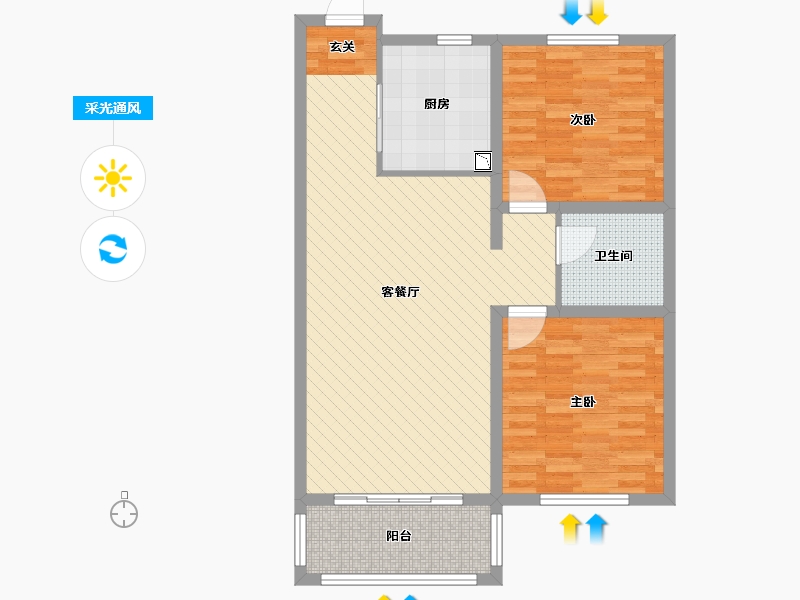 山东省-青岛市-中车小镇-84.00-户型库-采光通风