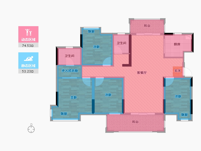 广西壮族自治区-梧州市-彰泰城-111.41-户型库-动静分区