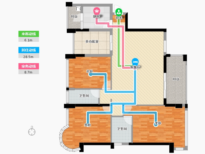 广东省-江门市-鹤山骏景湾豪庭-125.28-户型库-动静线