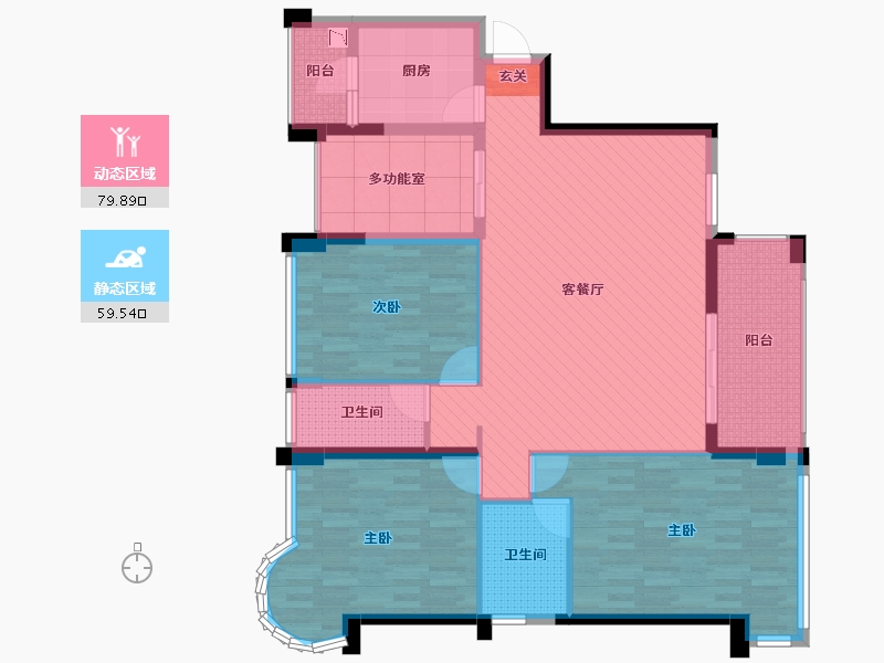 广东省-江门市-鹤山骏景湾豪庭-125.28-户型库-动静分区