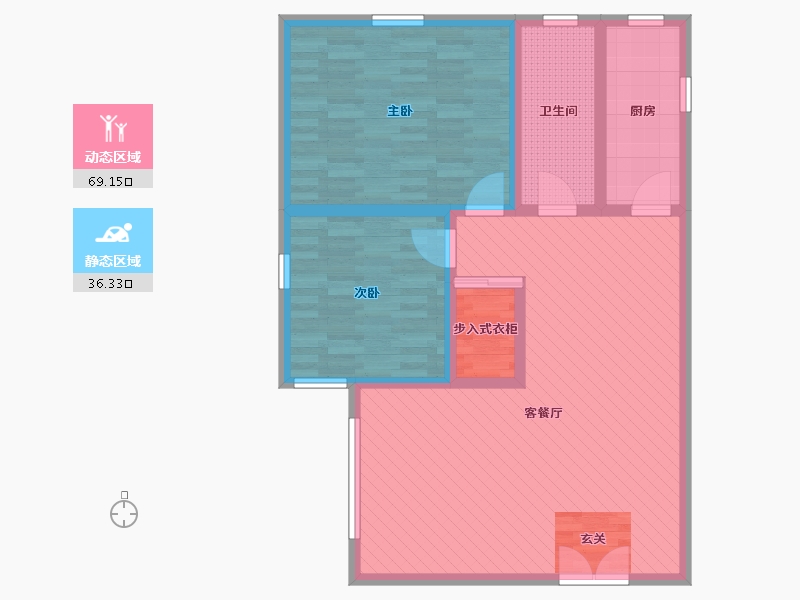 上海-上海市-新中苑生活大师-93.75-户型库-动静分区