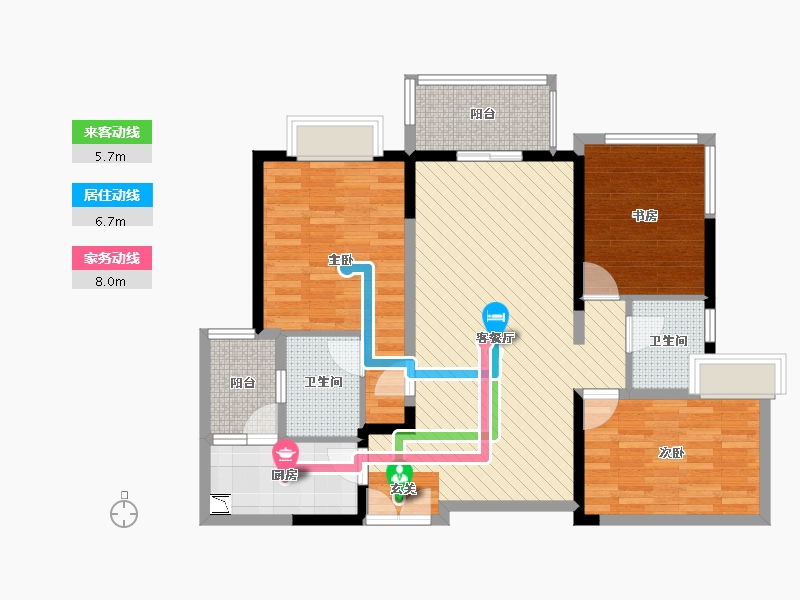 四川省-成都市-融创香璟台西苑-94.21-户型库-动静线