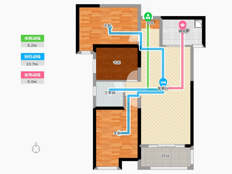 湖南省-长沙市-北辰三角洲-92.00-户型库-动静线