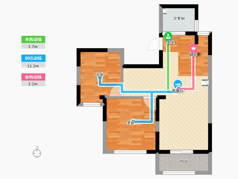 浙江省-宁波市-青林湾6期 观瀚-57.56-户型库-动静线