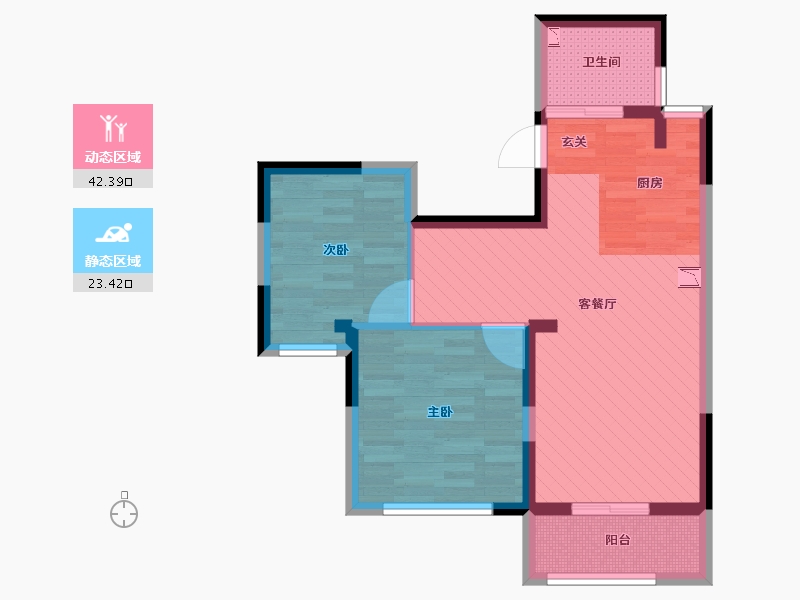 浙江省-宁波市-青林湾6期 观瀚-57.56-户型库-动静分区