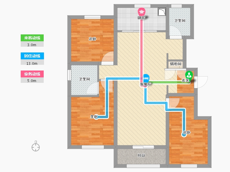 河北省-唐山市-万科公园大道-84.45-户型库-动静线