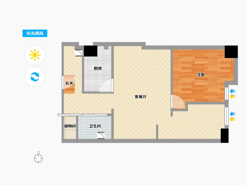 浙江省-湖州市-水岸公馆-56.00-户型库-采光通风