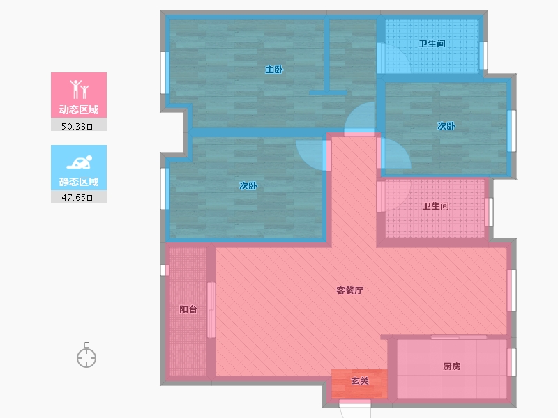 山东省-济南市-财富壹号-84.69-户型库-动静分区