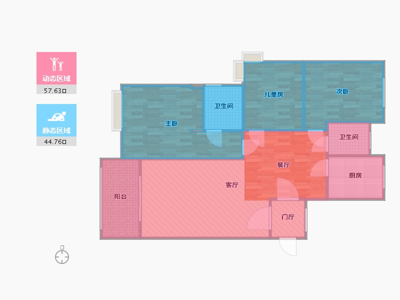 浙江省-衢州市-金月湾-96.27-户型库-动静分区