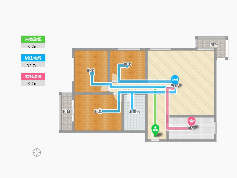 山西省-太原市-闻汇商务大厦-A座-105.12-户型库-动静线