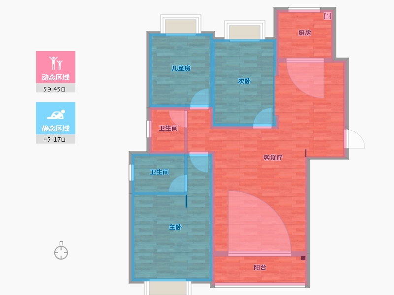 湖北省-荆州市-江南新城-94.59-户型库-动静分区