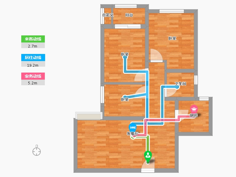 河南省-郑州市-秦庄嘉园-65.13-户型库-动静线