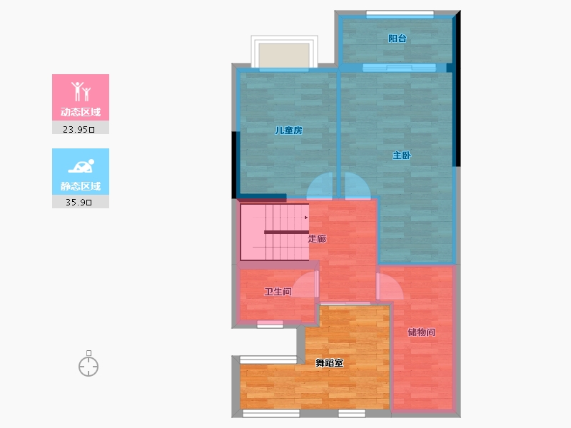 湖南省-长沙市-澳海谷山府-63.83-户型库-动静分区