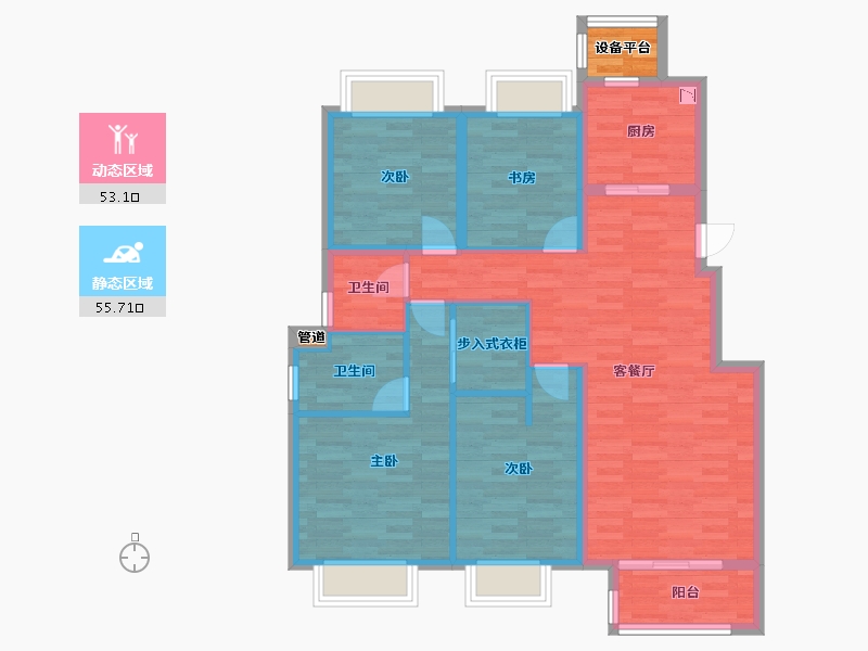 浙江省-湖州市-海伦堡海伦湾-99.54-户型库-动静分区