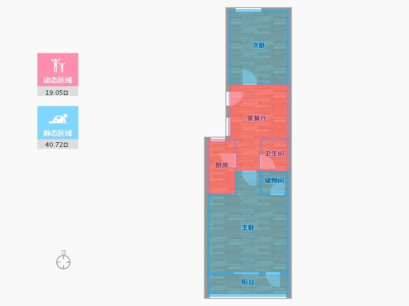 北京-北京市-花园闸-53.45-户型库-动静分区