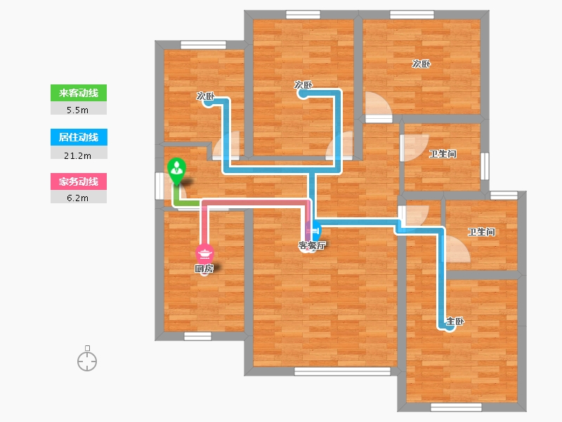 陕西省-西安市-东城新一家-90.64-户型库-动静线