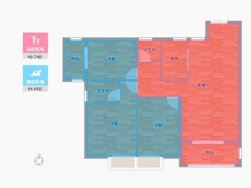 福建省-三明市-富贵世家-85.26-户型库-动静分区