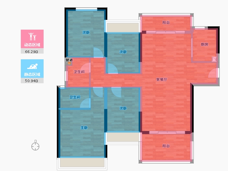 广东省-江门市-裕邦・新外滩-105.35-户型库-动静分区