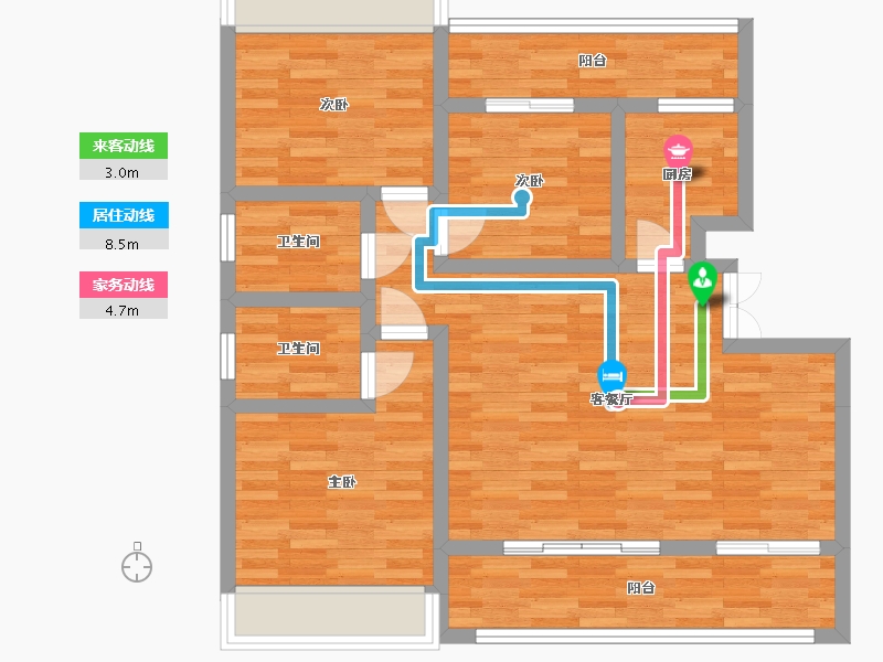 四川省-遂宁市-泰和美邸（北区）-83.45-户型库-动静线