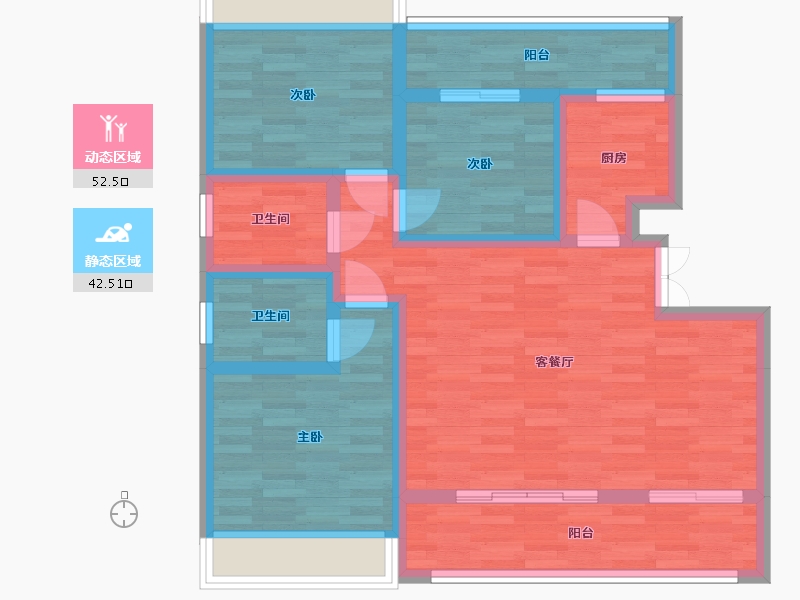 四川省-遂宁市-泰和美邸（北区）-83.45-户型库-动静分区