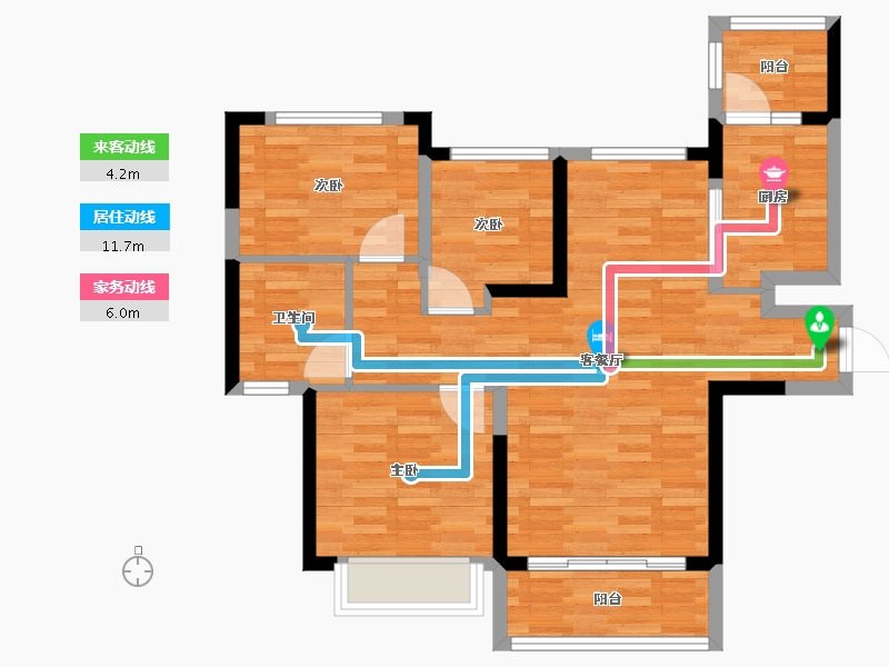 湖北省-十堰市-恒大城-75.50-户型库-动静线