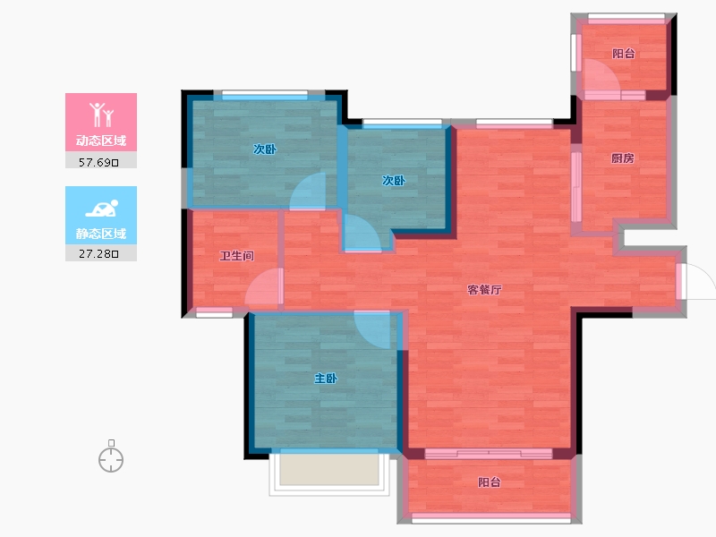 湖北省-十堰市-恒大城-75.50-户型库-动静分区