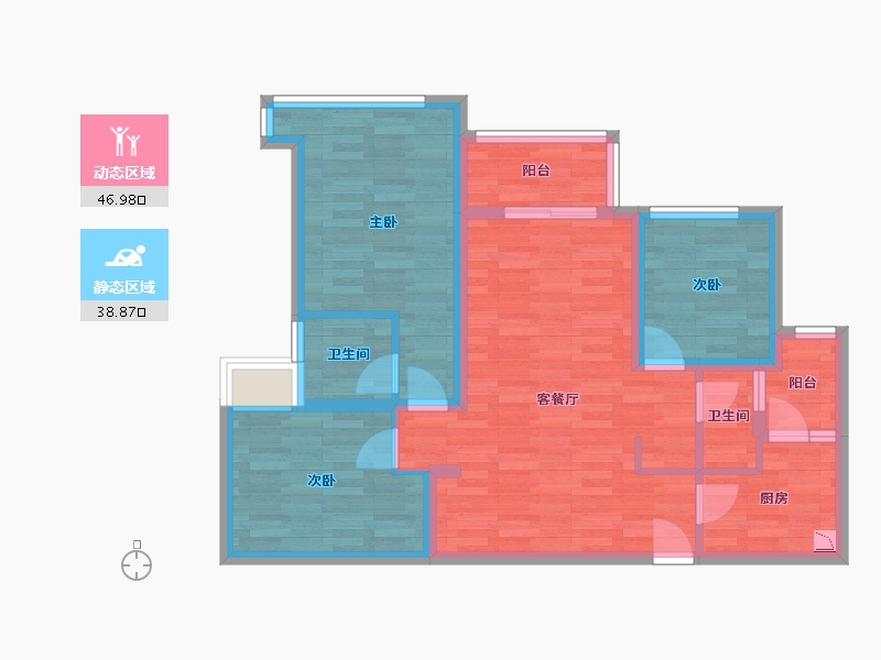 四川省-成都市-保利大都汇-75.35-户型库-动静分区