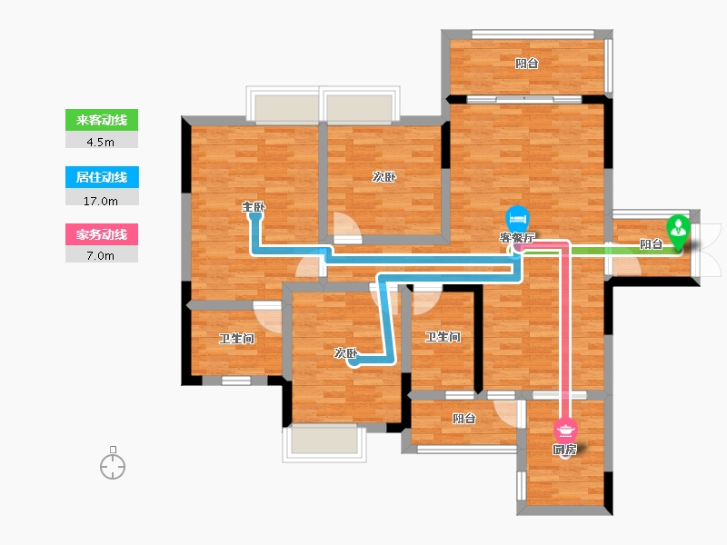 四川省-成都市-天投东鑫苑-105.28-户型库-动静线