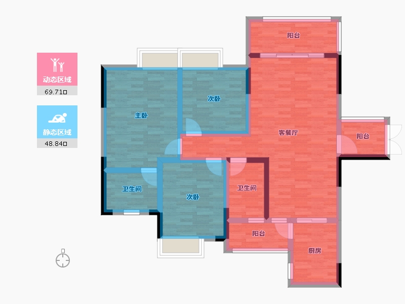 四川省-成都市-天投东鑫苑-105.28-户型库-动静分区