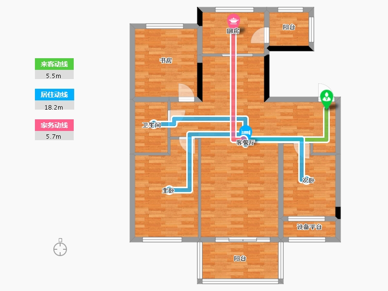 辽宁省-盘锦市-泰郡三期-97.40-户型库-动静线