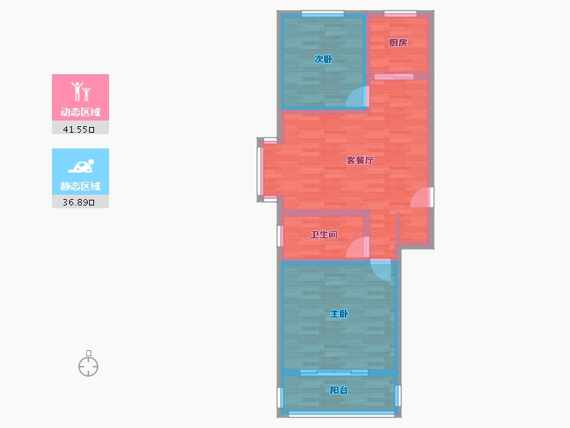 河北省-沧州市-滨河龙韵-69.74-户型库-动静分区