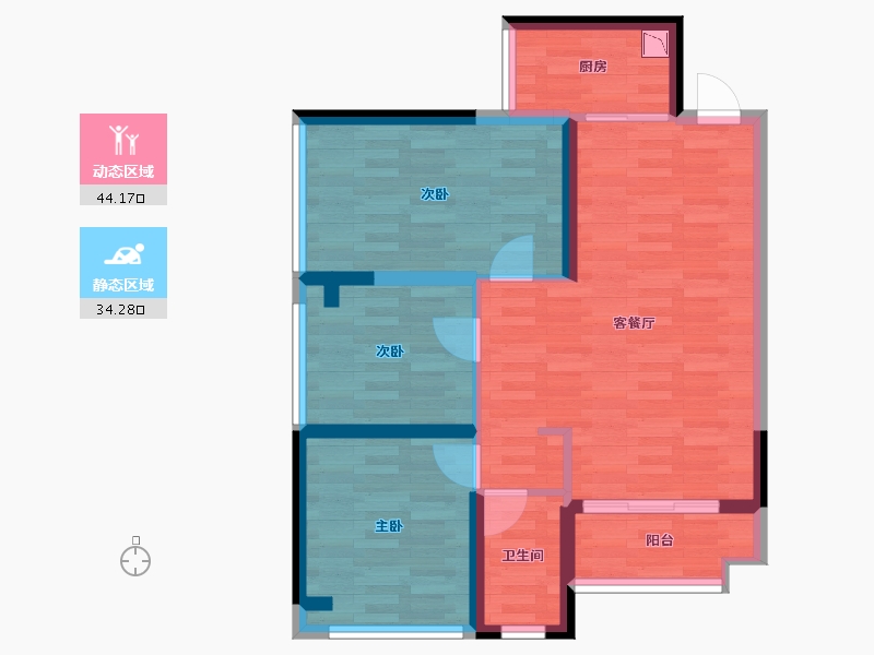 广东省-深圳市-麟恒中心广场-69.55-户型库-动静分区