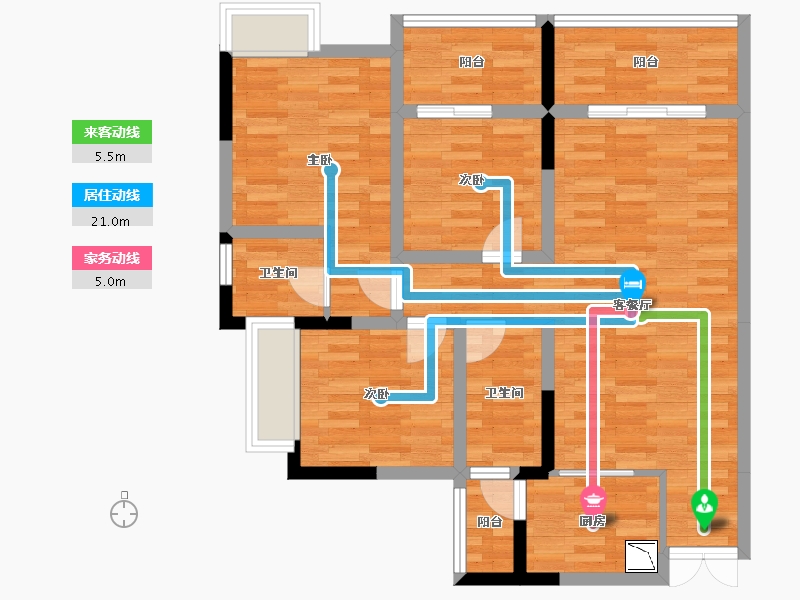 贵州省-遵义市-惠邦国际城-85.69-户型库-动静线