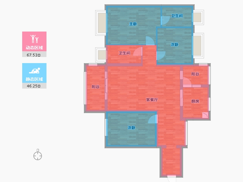 广西壮族自治区-贵港市-郁江湾-101.52-户型库-动静分区