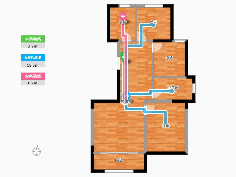 宁夏回族自治区-银川市-中房玺云台-76.35-户型库-动静线